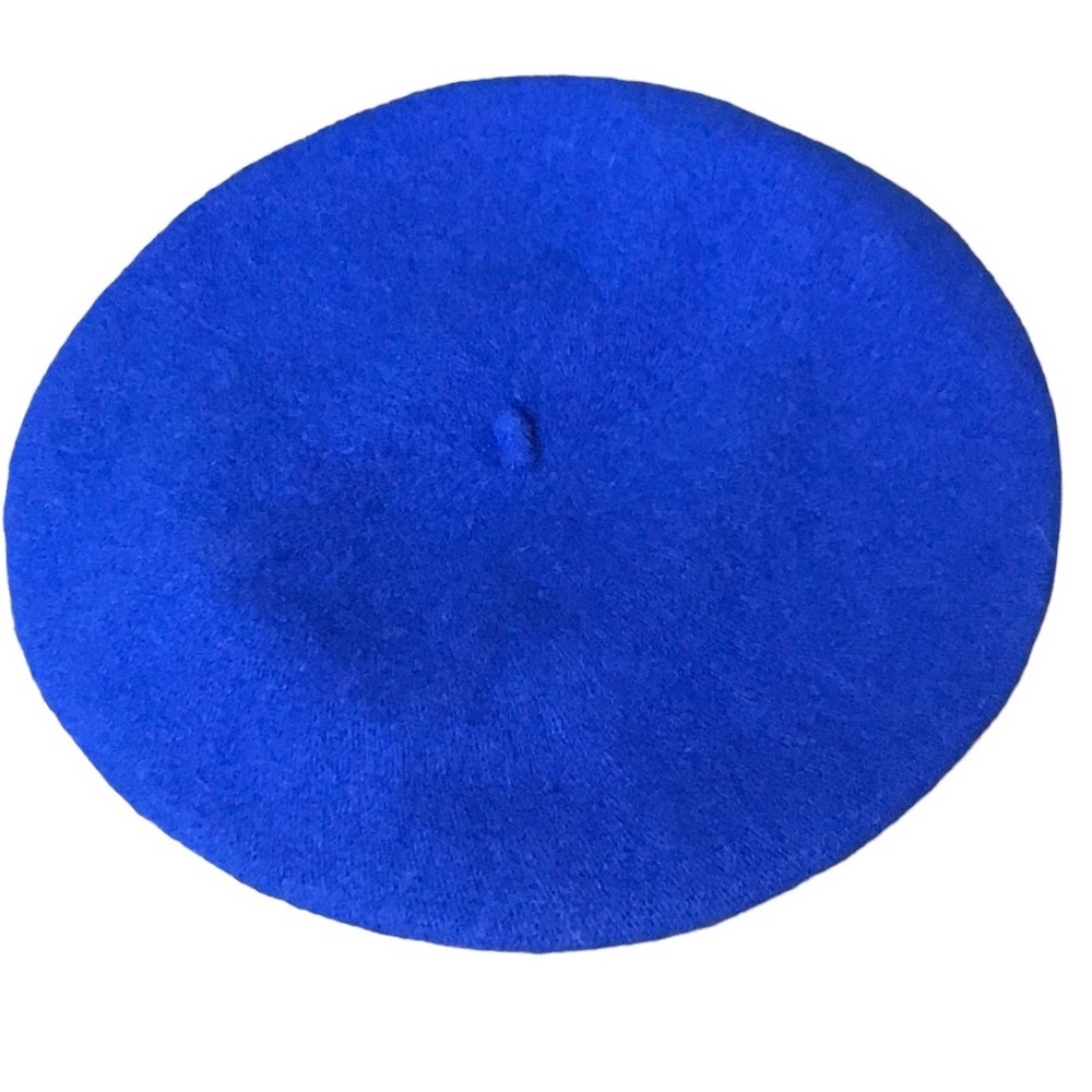 Royal blue wool beret